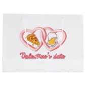 Valentine's Date Pizza Beer Große Geschenktüte (Rückseite)