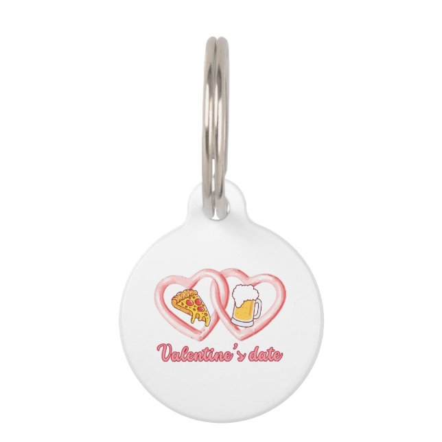 Valentine's Date Pizza Beer Haustiermarke (Vorderseite)