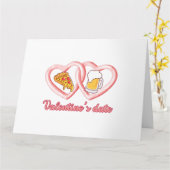 Valentine's Date Pizza Beer Karte (Gelbe Blume)