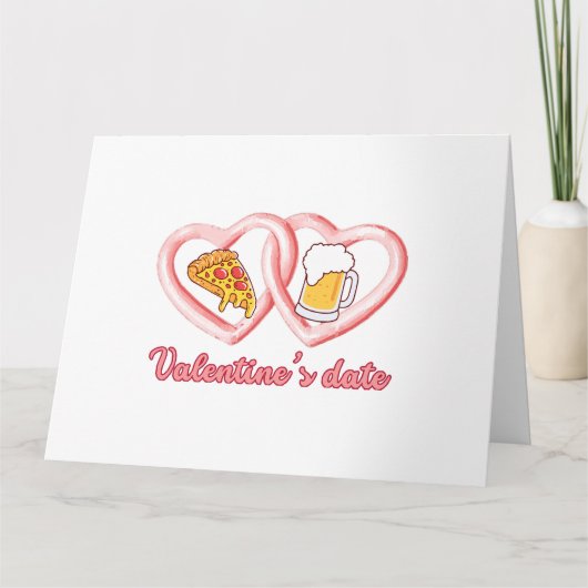 Valentine's Date Pizza Beer Karte (Vorderseite)