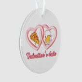 Valentine's Date Pizza Beer Ornament (Vorderseite)