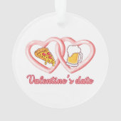 Valentine's Date Pizza Beer Ornament (Rückseite)