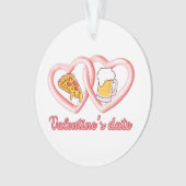Valentine's Date Pizza Beer Ornament (Vorderseite)