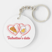 Valentine's Date Pizza Beer Schlüsselanhänger (Rückseite)