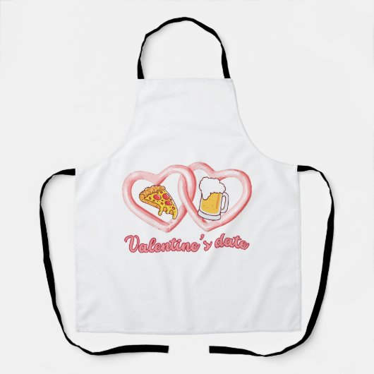 Valentine's Date Pizza Beer Schürze (Vorderseite)