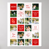 Valentine's Day 14 Photo Collage Messages for Mom Poster (Vorne)