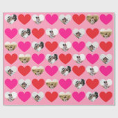 Valentine's Day 4 Photo Red and Pink Heart Pattern Geschenkpapier (Flach)