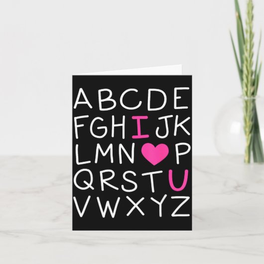 Valentines Day Abc I Love You Alphabet Teacher Gir Karte (Vorderseite)