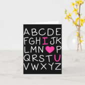 Valentines Day Abc I Love You Alphabet Teacher Gir Karte (Gelbe Blume)