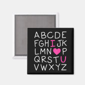 Valentines Day Abc I Love You Alphabet Teacher Gir Magnet (Vorderseite/Rückseite)