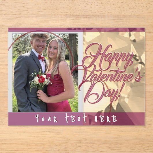 Valentine's Day  Acrylic Invitations Acryleinladungen (Vorderseite)
