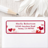 Valentine's Day Address Labels - Rot und Rosa Herz (Insitu)