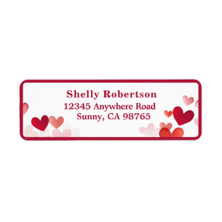 Valentine's Day Address Labels - Rot und Rosa Herz