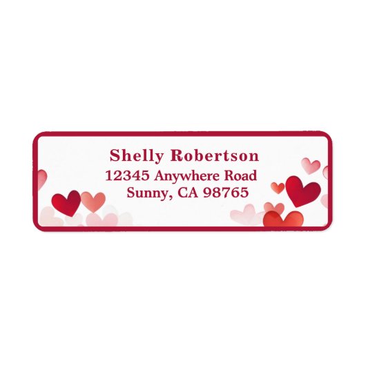 Valentine's Day Address Labels - Rot und Rosa Herz (Vorne)