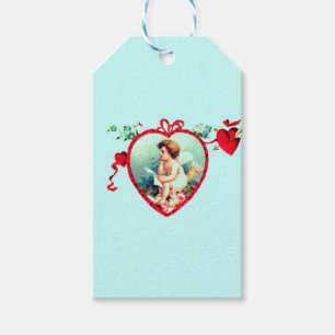 VALENTINE'S DAY ANGEL AND HEART Gift Tag Geschenkanhänger