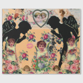VALENTINE'S DAY ANGELS IN PEACH Wrapping Paper Geschenkpapier (Flach)