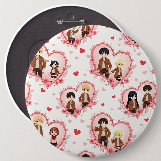 VALENTINE'S DAY ANIME BUTTON (Vorne & Hinten)