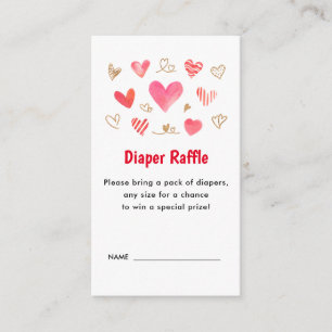 Valentines Day Baby Duwer Diaper Raffle Tickets Begleitkarte