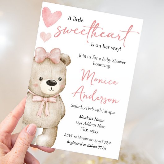 Valentine's Day Baby Shower Girl Einladung