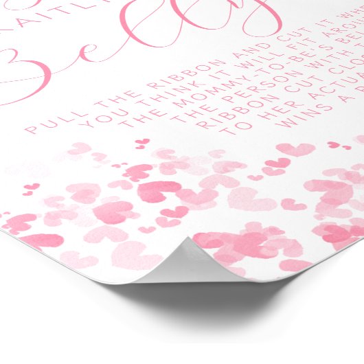 Valentine's Day Baby Shower How Big Is Her Belly? Poster (Ecke)