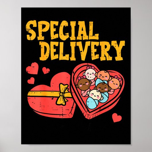 Valentines Day Baby Special Labor Delivery Nurse W Poster (Vorne)