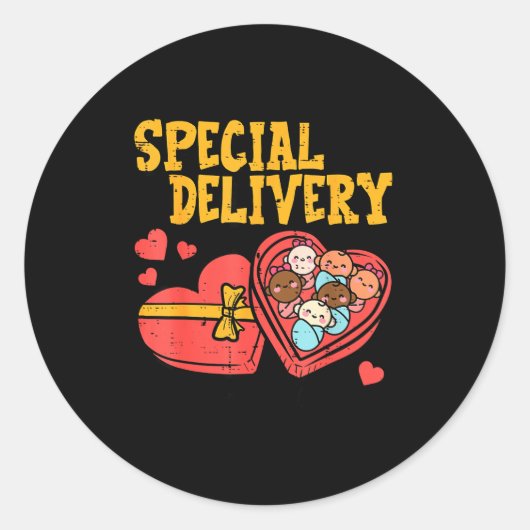 Valentines Day Baby Special Labor Delivery Nurse W Runder Aufkleber (Vorderseite)
