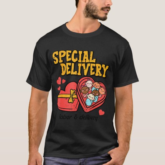 Valentines Day Baby Special Labor Delivery Nurse W T-Shirt (Vorderseite)