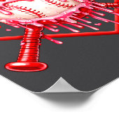 Valentines Day Baseball Boys Ice Cream Drip Heart  Poster (Ecke)