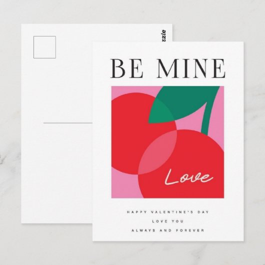 Valentine's Day  Be Mine Valentine's Day Card Postkarte (Vorne/Hinten)