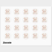 Valentine's Day Bear Couple Custom Initials Runder Aufkleber (Blatt)