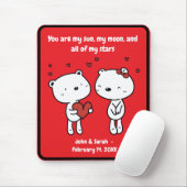 Valentine's Day Bear Heart Joyful Love Laughter  Mousepad (Mit Mouse)