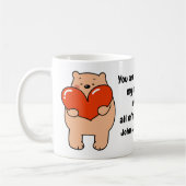 Valentine's Day Bear Love Heart Kaffeetasse (Links)