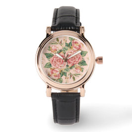 Valentine's Day, Beautiful Pink Roses Flowers Armbanduhr