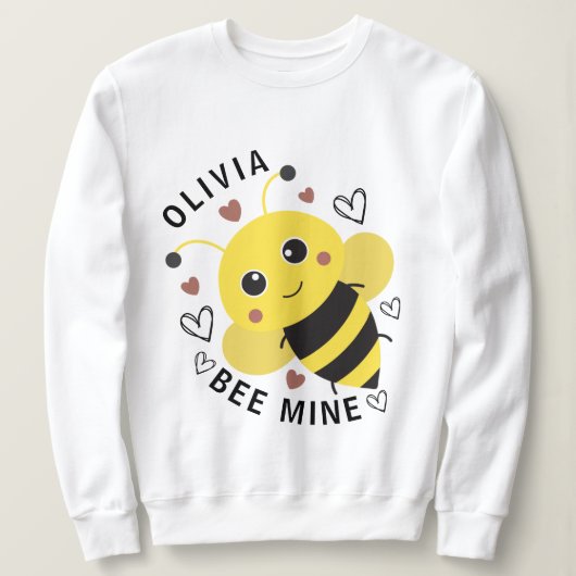 Valentine's Day Bee Mine Bumblebee Sweatshirt (Design vorne)