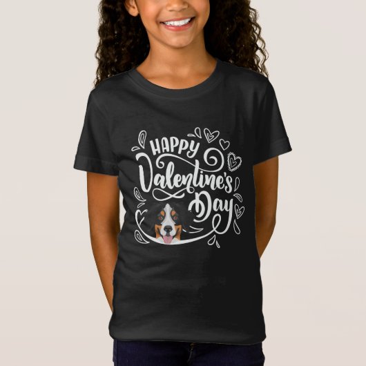 Valentine's Day Bernese Mountain Dog T-Shirt (Vorderseite)