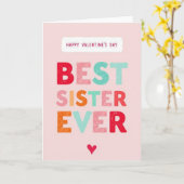 Valentines Day Best Sister Ever Card Karte (Gelbe Blume)