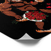 Valentines Day Bigfoot Balloons Sasquatch Men Boys Poster (Ecke)