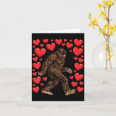 Valentines Day Bigfoot Red Hearts Funny Sasquatch  Karte (Gelbe Blume)