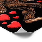 Valentines Day Bigfoot Red Hearts Funny Sasquatch  Poster (Ecke)