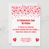 Valentine's Day Birthday Cake Custom Candles Flat Karte (Rückseite)