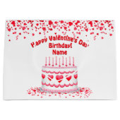 Valentine's Day Birthday Cake Customizable Candles Große Geschenktüte (Vorderseite)