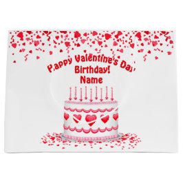 Valentine's Day Birthday Cake Customizable Candles Große Geschenktüte
