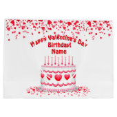 Valentine's Day Birthday Cake Customizable Candles Große Geschenktüte (Rückseite)