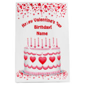 Valentine's Day Birthday Cake Customizable Candles Mittlere Geschenktüte (Vorderseite)