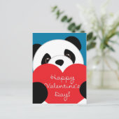 Valentine's Day Boy Panda Postcard Feiertagspostkarte (Stehend Vorderseite)