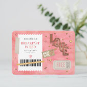 Valentine's Day Breakfast Bed Love Couples Coupon (Stehend Vorderseite)