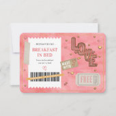 Valentine's Day Breakfast Bed Love Couples Coupon (Vorderseite)