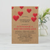 Valentine's Day Bridesmaids Luncheon Einladung (Stehend Vorderseite)