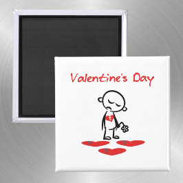 Valentine's Day Broken Heart Man Color Magnet