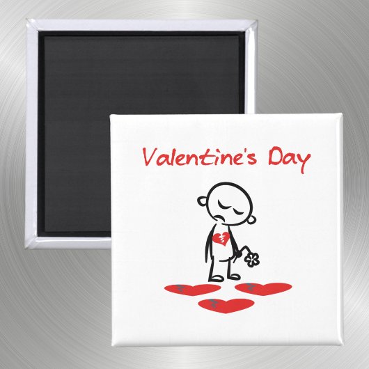 Valentine's Day Broken Heart Man Color Magnet